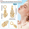 Beebeecraft 8Pcs Brass Micro Pave Cubic Zirconia Pendants RB-BBC0001-02-2