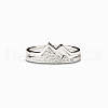 Fashionable 925 Sterling Silver Cubic Zirconia Adjustable Finger Rings FS-WG3B4E0-01-4