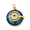 Brass Pendants with Cubic Zirconia and Glass KK-D536-21G-04-1