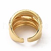 Clear Cubic Zirconia Thick Open Cuff Ring KK-A180-56G-3