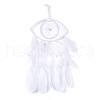 Handmade Eye Woven Net/Web with Feather Wall Hanging Decoration HJEW-K035-01-1