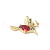 Brass Mirco Pave Cubic Zirconia and Glass Pendants KK-Q068-01G-2