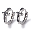 Non-Tarnish 316 Stainless Steel Cross Hoop Earrings for Men Women EJEW-C045-02-1