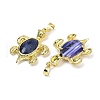 Natural Banded Agate(Dyed & Heated) & Brass Pendants KK-F887-01G-18-2