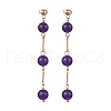 Natural & Synthetic Mixed Gemstone Dangle Stud Earrings EJEW-JE05671-4