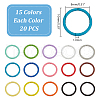 ARRICRAFT 300Pcs 15 Colors Iron Jump Rings IFIN-AR0001-31-2