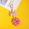 Pearl Beaded Bowknot Clover Acrylic Pendant Decorations PW-WG70867-05-1