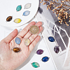 SUPERFINDINGS 14Pcs 7 Styles Brass Natural Gemstone Connector Charms G-FH0001-79-3