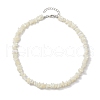 Bohemia Natural White Mother of Pearl Shell Chip Beaded Necklaces NJEW-JN04784-01-4