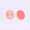 Resin Cameo Lady Head Cabochons CRES-WH0002-01E-2