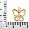 Hollow Butterfly Brass Micro Pave Cubic Zirconia Pendants KK-M319-16G-3