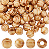 Olycraft 120Pcs Pinewood Large Hole European Beads WOOD-OC0003-81A-1
