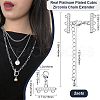 Beebeecraft 2Pcs Brass Micro Pave Clear Cubic Zirconia Chain Extender KK-BBC0013-58-2
