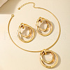 Ring Alloy Pendant Necklaces & Stud Dangle Earrings Sets FS-WG1BB50-01-1