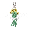 Mother's Day Bouquet Glass Seed Beaded Pendant Decoration HJEW-JM02561-01-1