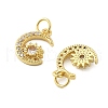 Brass Micro Pave Cubic Zirconia Charms KK-C092-23D-G-2