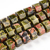 Natural Unakite Beads Strands G-T140-27-4