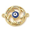 Rack Plating Brass Colorful Cubic Zirconia Vortex Connector Charms KK-K392-08G-02-1