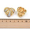 Brass Micro Pave Clear Cubic Zirconia Stud Earrings for Women EJEW-U059-03GP-3