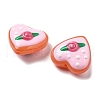 Handmade Lampwork Enamel Beads Heart with Flower LAMP-V001-06C-3