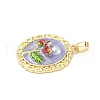Brass Enamel Pendants KK-D358-01B-G-2
