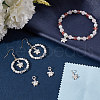 Beebeecraft 5Pcs 925 Sterling Silver Flower Charms with Jump Rings with 1Pc Double Sided Suede Fabric Silver Polishing Cloth FIND-BBC0015-93-4