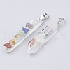 Chakra Natural Quartz Crystal Pointed Pendants X-G-T097-06-2