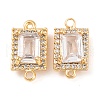 Brass Pave Clear Cubic Zirconia Connector Charms KK-S389-39G-1