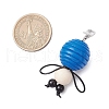 Bee Wood & ABS Plastic Imitation Pearl Beads Pendant Decorations HJEW-JM03219-3