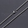 Non-Tarnish 201 Stainless Steel Box Chain Necklace STAS-S105-JN929-1-50-1