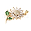 Brass Micro Pave Cubic Zirconia Pendants KK-A252-06B-G-2