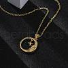 Brass Micro Pave Clear Cubic Zirconia Pendant Necklaces NJEW-S438-05B-G-2