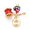 Brass Micro Pave Cubic Zirconia Pendants KK-N271-03G-3
