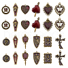 DICOSMETIC 24Pcs 12 Styles Halloween Alloy Pendants FIND-DC0006-02-1