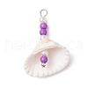 5Pcs 5 Colors Natural Clam Shell Pendants PALLOY-JF03354-2