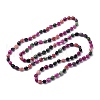 Natural Dyed Malaysia Jade Tumble Stone Nuggets Beaded Long Necklaces for Women NJEW-F340-A08-2