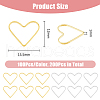 DICOSMETIC 200Pcs 2 Colors Brass Linking Rings KK-DC0004-16-2