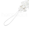 Acrylic Butterfly Pearl Beaded Mobile Straps HJEW-JM00813-3