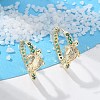 Brass Cubic Zirconia Hoop Earrings EJEW-Q014-05G-1