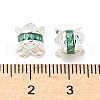 Brass Micro Pave Cubic Zirconia European Beads KK-A254-06S-01-2