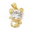 Rack Plating Brass Micro Pave Cubic Zirconia Pendants KK-L220-027G-1