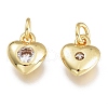 Brass Micro Pave Cubic Zirconia Charms KK-M206-31G-04-2