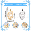 SUNNYCLUE 12Pcs 2 Colors 201 Stainless Steel Pendants STAS-SC0008-81-2