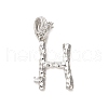 Rack Plating Brass Micro Pave Cubic Zirconia European Dangle Charms KK-L210-015P-H-1