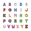 Mixed Color Zinc Alloy Grade A Rhinestone Letter Slide Charms ALRI-TA0001-12-9
