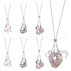 9Pcs 3 Styles Brass Macrame Pouch Braided Gemstone Holder Pendant Necklace Making NJEW-UN00001-1