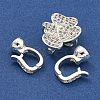 Brass Micro Pave Clear Cubic Zirconia Fold Over Clasps KK-U037-20P-2
