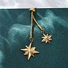 304 Stainless Steel Star Lariat Slider Necklaces NJEW-R026-14G-2