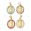 Brass Micro Pave Cubic Zirconia Pendants KK-P293-27G-1