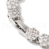 Rack Plating Brass Pave Cubic Zirconia Flower Link Chain Bracelets for Women BJEW-A018-03P-03-3
